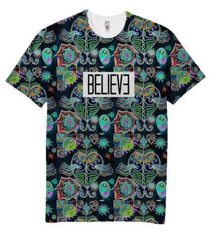 Believe UFO Neon Holographic T-Shirt