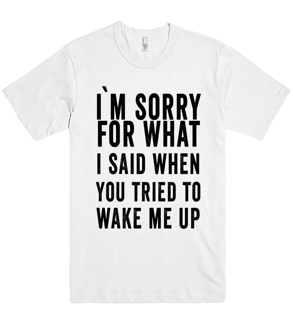 i`m sorry for what i said when you tried to  wake me up t shirt