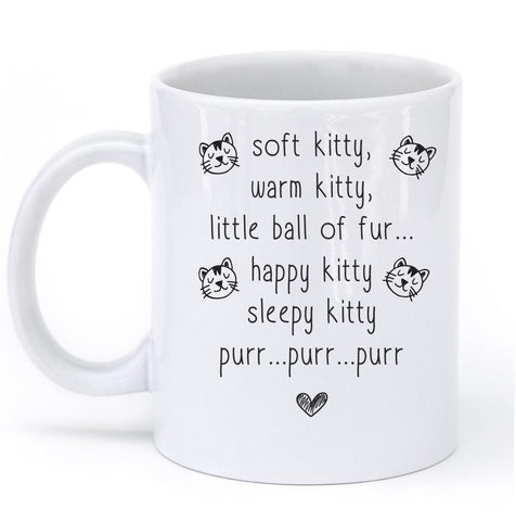 soft kitty warm kitty poem cat mug