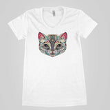 Psychedelic Cat Face Women`s Tee