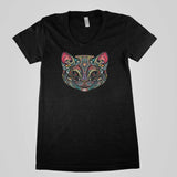 Psychedelic Cat Face Women`s Tee