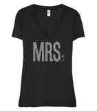 MRS. GLITTER Bride Wedding V-Neck T-Shirt