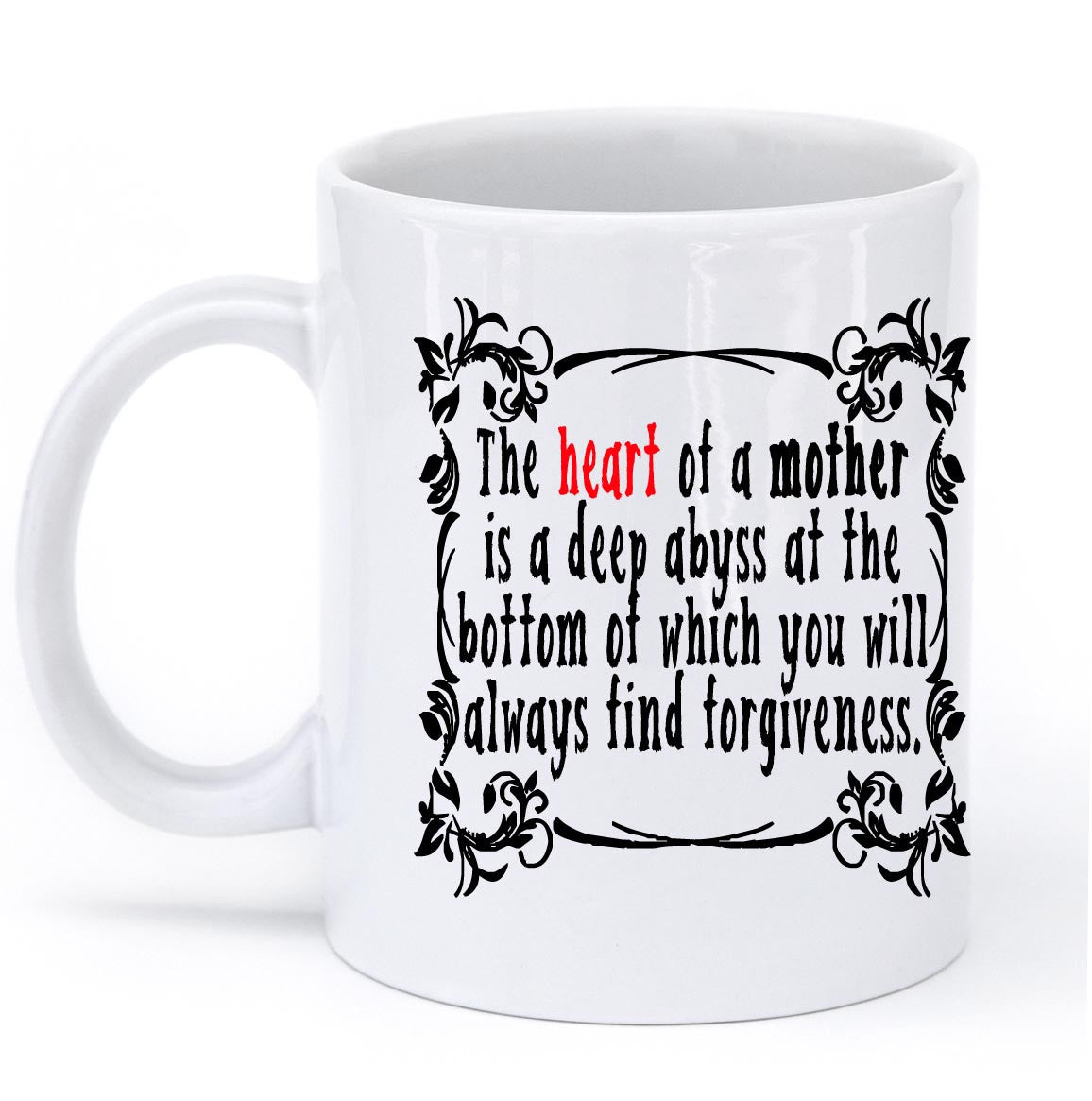 the heart of a mother mug